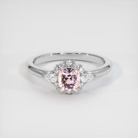 1.12 Ct. Peach Sapphire Ring, Platinum 950 1