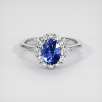 1.13 Ct. Blue Sapphire Ring, Platinum 950 1