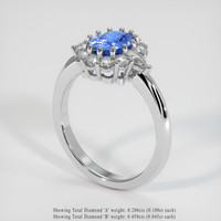 1.60 Ct. Blue Sapphire Ring, Platinum 950 2