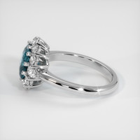 2.62 Ct. Greenish Blue Sapphire Ring, Platinum 950 4