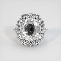 11.12 Ct. White Sapphire Ring, Platinum 950 1