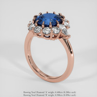 3.80 Ct. Blue Sapphire Ring, 14K Rose Gold 2
