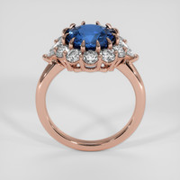 3.80 Ct. Blue Sapphire Ring, 14K Rose Gold 3