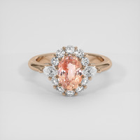 1.36 Ct. Padparadscha Sapphire Ring, 14K Rose Gold 1
