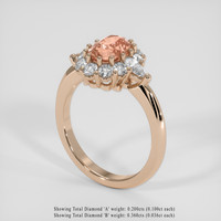 1.36 Ct. Padparadscha Sapphire Ring, 14K Rose Gold 2