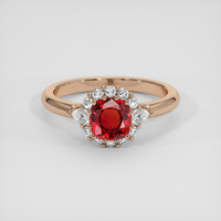 1.35 Ct. Reddish Orange Sapphire Ring, 14K Rose Gold 1