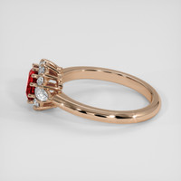 1.35 Ct. Reddish Orange Sapphire Ring, 14K Rose Gold 4