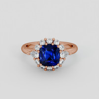 2.62 Ct. Blue Sapphire Ring, 14K Rose Gold 1