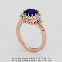 2.62 Ct. Blue Sapphire Ring, 14K Rose Gold 2