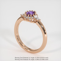 0.58 Ct. Purple Sapphire Ring, 14K Rose Gold 2
