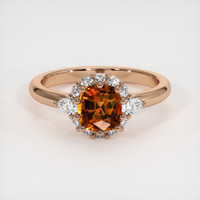 1.26 Ct. Orange Sapphire Ring, 14K Rose Gold 1