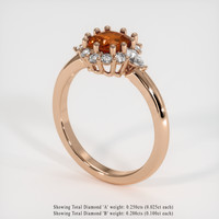 1.26 Ct. Orange Sapphire Ring, 14K Rose Gold 2