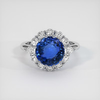 4.32 Ct. Blue Sapphire Ring, 10K White Gold 1