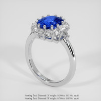3.01 Ct. Blue Sapphire Ring, 10K White Gold 2