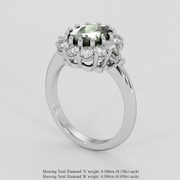 2.13 Ct. Green Sapphire Ring, 10K White Gold 2