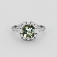 3.01 Ct. Greenish Blue Sapphire Ring, 10K White Gold 1