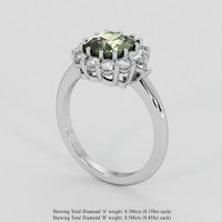 3.01 Ct. Greenish Blue Sapphire Ring, 10K White Gold 2