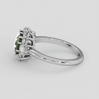 3.01 Ct. Greenish Blue Sapphire Ring, 10K White Gold 4