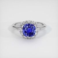 3.24 Ct. Blue Sapphire Ring, 14K White Gold 1