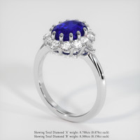 3.54 Ct. Sapphire Ring, 14K White Gold 2