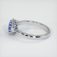0.75 Ct. Blue Sapphire Ring, 14K White Gold 4