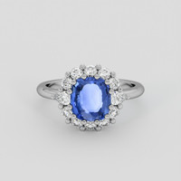 2.20 Ct. Blue Sapphire Ring, 14K White Gold 1