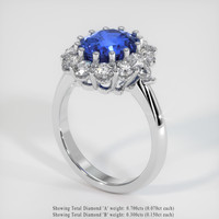 3.49 Ct. Sapphire Ring, 14K White Gold 2