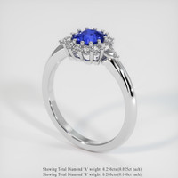 1.32 Ct. Blue Sapphire Ring, 14K White Gold 2