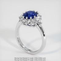 3.14 Ct. Sapphire Ring, 14K White Gold 2