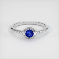 0.80 Ct. Sapphire Ring, 14K White Gold 1