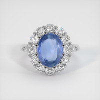 5.14 Ct. Blue Sapphire Ring, 14K White Gold 1