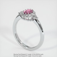 0.56 Ct. Pink Sapphire Ring, 14K White Gold 2