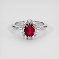 1.04 Ct. Ruby Ring, 14K White Gold 1