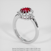 1.04 Ct. Ruby Ring, 14K White Gold 2