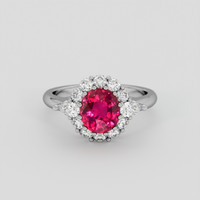 1.54 Ct. Pinkish Red Ruby Ring, 14K White Gold 1