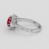 1.54 Ct. Pinkish Red Ruby Ring, 14K White Gold 4