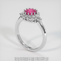 1.23 Ct. Pink Sapphire Ring, 14K White Gold 2