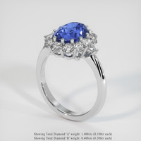 4.21 Ct. Sapphire Ring, 14K White Gold 2