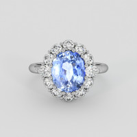 4.00 Ct. Blue Sapphire Ring, 14K White Gold 1