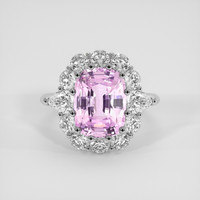 6.18 Ct. Pink Sapphire Ring, 14K White Gold 1