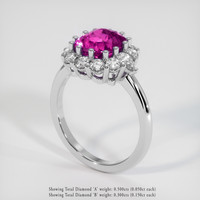 4.03 Ct. Sapphire Ring, 14K White Gold 2