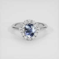 1.60 Ct. Blue Sapphire Ring, 14K White Gold 1