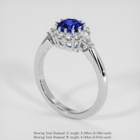 0.82 Ct. Blue Sapphire Ring, 14K White Gold 2