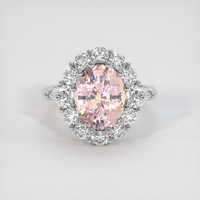 4.13 Ct. Padparadscha Sapphire Ring, 14K White Gold 1