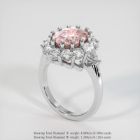 4.13 Ct. Padparadscha Sapphire Ring, 14K White Gold 2