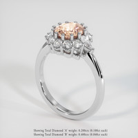 1.77 Ct. Padparadscha Sapphire Ring, 14K White Gold 2