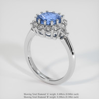 2.62 Ct. Blue Sapphire Ring, 14K White Gold 2