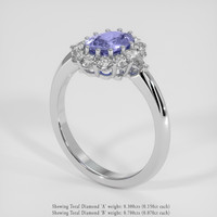2.01 Ct. Violet Sapphire Ring, 14K White Gold 2