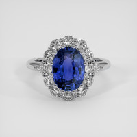 3.05 Ct. Blue Sapphire Ring, 14K White Gold 1