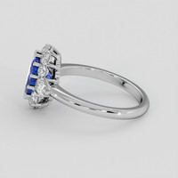 2.08 Ct. Blue Sapphire Ring, 14K White Gold 4
